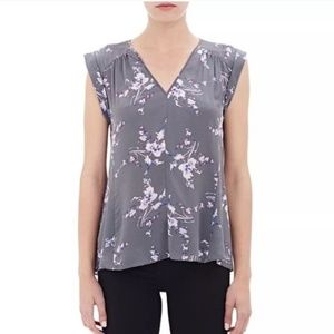NWT - Rebecca Taylor Silk Grapevine Top Grey Sz 10
